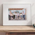 Cadre personnalisé collègues de travail, portrait d'une agence immobilière avec 7 collègues de travail. Une création de Denadda personnalisée à partir de plusieurs photos comme cadeau d'entreprise.