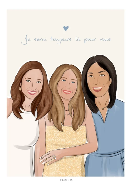 Dessin Affiche amis dans le style dessin proposé par Denadda.