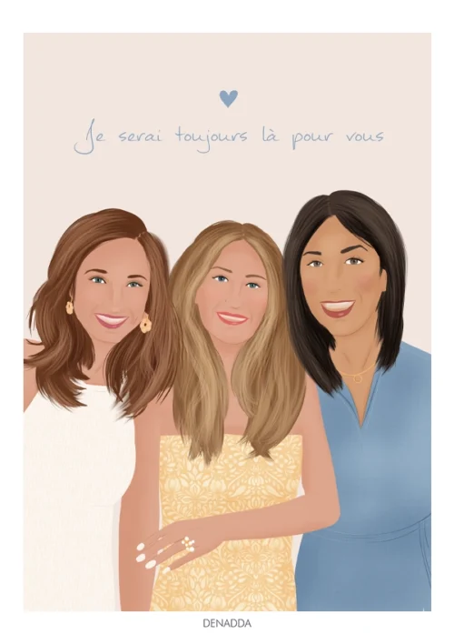 Illustration Affiche amis dans le style illustration proposé par Denadda.