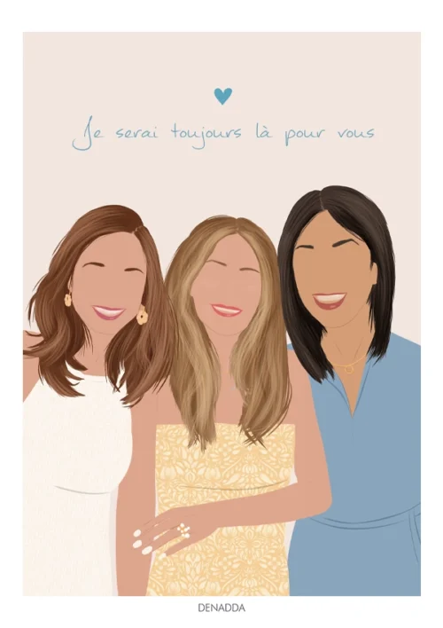 Illustration minimaliste Affiche amis dans le style illustration minimaliste proposé par Denadda.