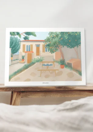 Affiche personnalisée maison Affiche personnalisée maison à partir de votre photo. Une illustration faite à la main par Elma de Denadda