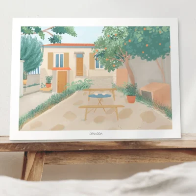 Affiche personnalisée maison Affiche personnalisée maison à partir de votre photo. Une illustration faite à la main par Elma de Denadda