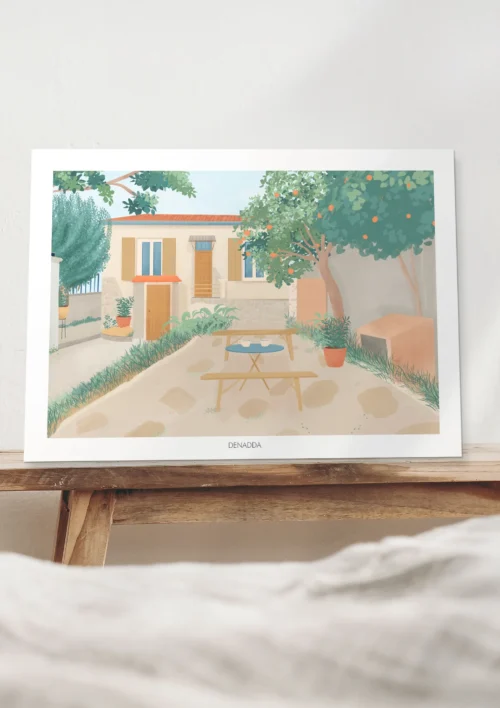Affiche personnalisée maison Affiche personnalisée maison à partir de votre photo. Une illustration faite à la main par Elma de Denadda