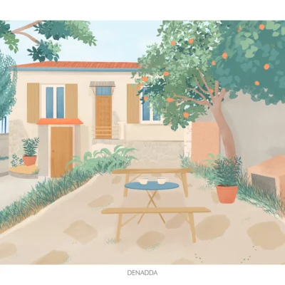 Illustration personnalisée maison. Une création de Denadda faite à la main